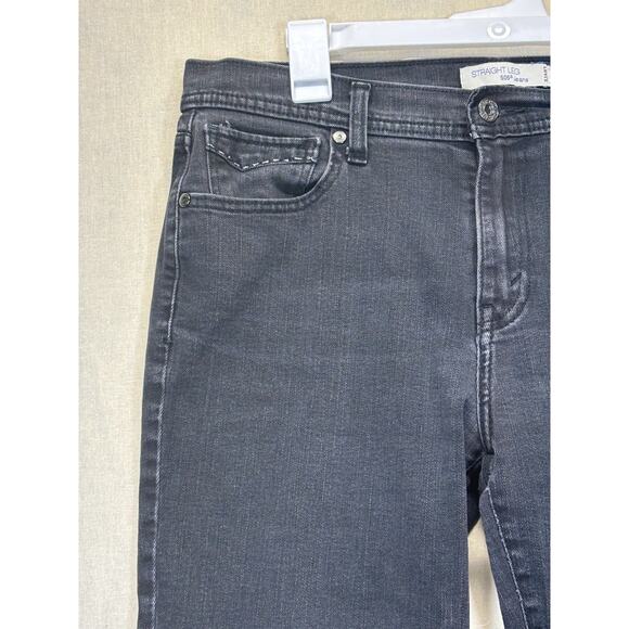 Levi’s 505 Women’s 12M Straight Leg Jeans Dark Gray Black Stretch Denim - Picture 11 of 16
